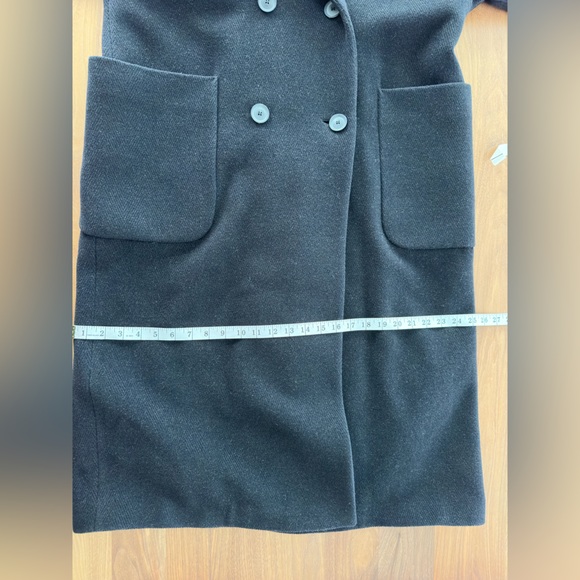 Vintage Yell Black Wool Blend Maxi Overcoat with Wide Collar - Picture 11 of 11